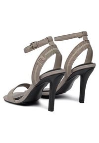 TOMMY HILFIGER - Tommy Hilfiger Sandały Sporty Leather High Heel Sandal FW0FW07795 Beżowy. Kolor: beżowy. Styl: sportowy #4