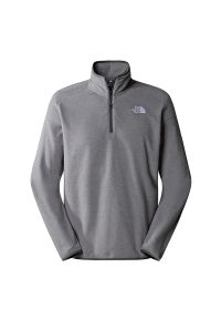 Bluza The North Face 100 Glacier 1/4 Zip Fleece 0A855WDYY1 - szara. Kolor: szary. Materiał: dzianina, polar, poliester. Styl: klasyczny. Sport: narciarstwo