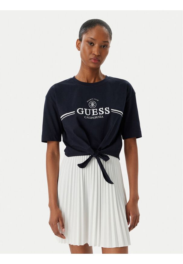 Guess T-Shirt V6GI20 K3509 Granatowy Regular Fit. Kolor: niebieski. Materiał: bawełna