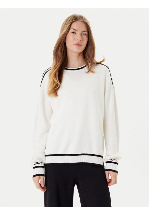 Liu Jo Sweter TF5230 MS59L Écru Regular Fit. Materiał: wiskoza