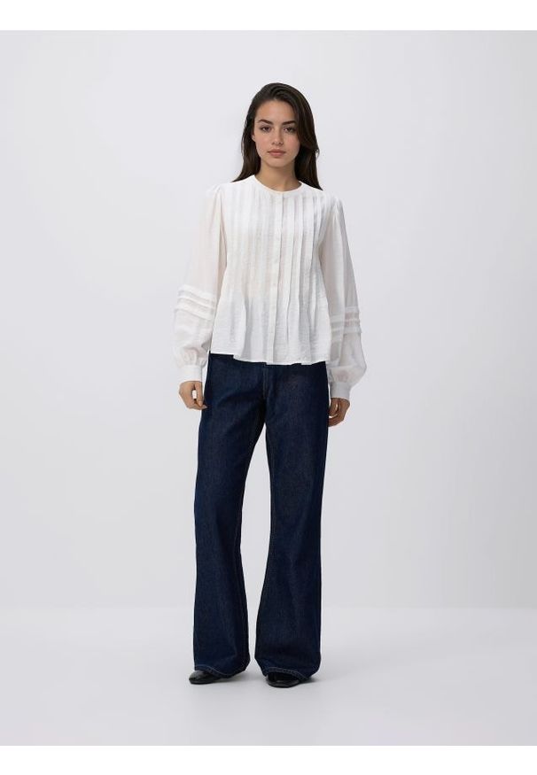 Reserved - Wiskozowa koszula - złamana biel. Materiał: wiskoza