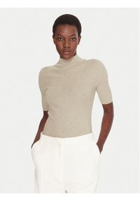 BOSS Golf Faleri 50542885 Beżowy Regular Fit. Typ kołnierza: golf. Kolor: beżowy. Materiał: wełna #1