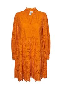 YAS Sukienka codzienna 26027162 Pomarańczowy Regular Fit. Okazja: na co dzień. Kolor: pomarańczowy. Materiał: bawełna. Typ sukienki: proste. Styl: casual #2