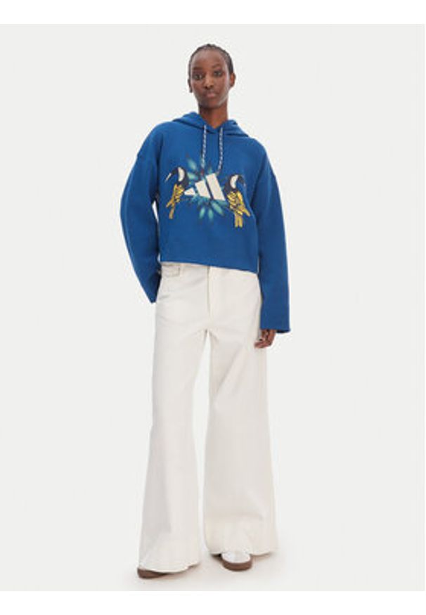 Adidas - adidas Bluza Farm Rio KS2104 Granatowy Loose Fit. Kolor: niebieski. Materiał: bawełna