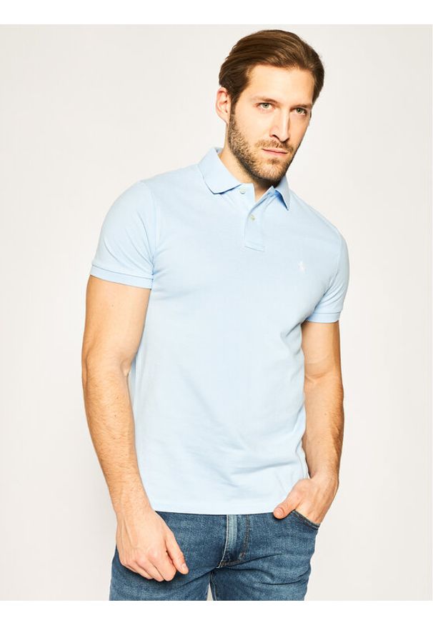 Polo Ralph Lauren Polo Core Replen 710782592 Niebieski Custom Slim Fit. Typ kołnierza: polo. Kolor: niebieski. Materiał: bawełna