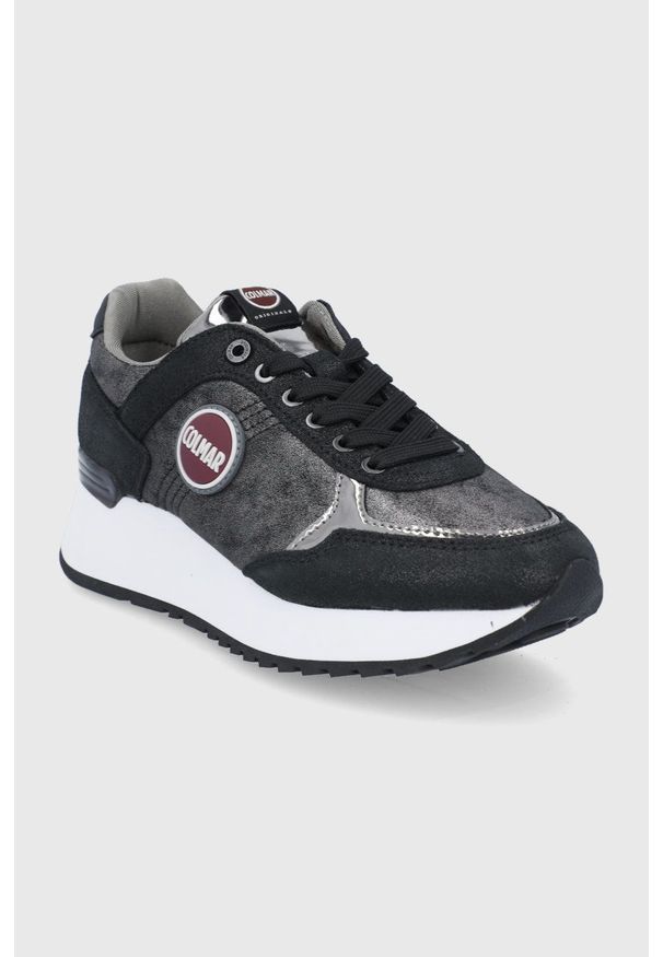 Colmar - Buty. Nosek buta: okrągły. Zapięcie: sznurówki. Kolor: czarny. Materiał: guma. Obcas: na platformie