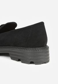 Born2be - Czarne Mokasyny Ozdobione Klamrą Wildbluff. Okazja: do pracy, na spotkanie biznesowe. Zapięcie: klamry. Kolor: czarny. Materiał: jeans. Wzór: aplikacja. Styl: biznesowy #3