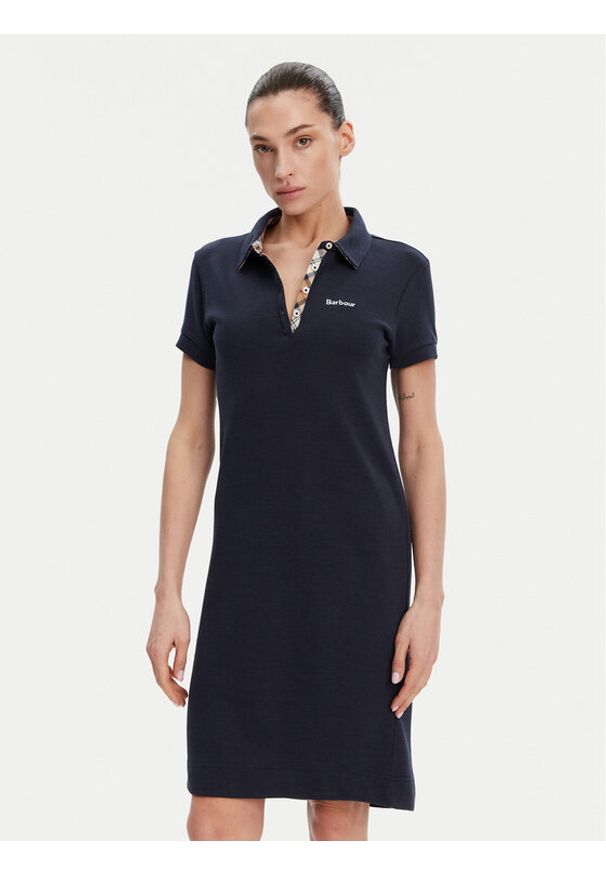 Barbour Sukienka codzienna LDR0416NY13 Granatowy Regular Fit. Okazja: na co dzień. Kolor: niebieski. Materiał: bawełna, wiskoza. Typ sukienki: proste. Styl: casual