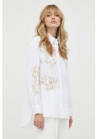 MAX&Co. koszula bawełniana damska kolor biały relaxed z kołnierzykiem klasycznym. Typ kołnierza: kołnierzyk klasyczny. Kolor: biały. Materiał: bawełna. Długość: długie. Wzór: haft. Styl: klasyczny #1