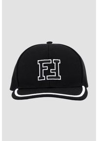 Fendi - FENDI Czarna czapka z daszkiem FF. Kolor: czarny