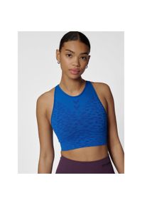 Bezszwowy biustonosz dla kobiet Hummel MT Leo. Kolor: niebieski. Sport: joga i pilates #1