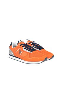 U.S. Polo Assn. Sneakersy "Nobil004" | Nobil004 | Mężczyzna | Pomarańczowy. Kolor: pomarańczowy. Materiał: materiał, skóra ekologiczna. Wzór: nadruk, aplikacja