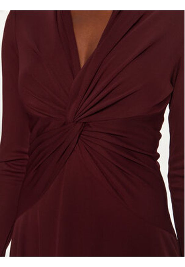Lauren Ralph Lauren - LAUREN RALPH LAUREN Sukienka codzienna 250951399001 Bordowy Regular Fit. Okazja: na co dzień. Kolor: czerwony. Materiał: syntetyk. Typ sukienki: proste. Styl: casual