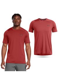 Koszulka fitness męska Under Armour t-shirt sportowy z krótkim rękawem. Kolor: czerwony. Długość rękawa: krótki rękaw. Długość: krótkie. Sport: fitness