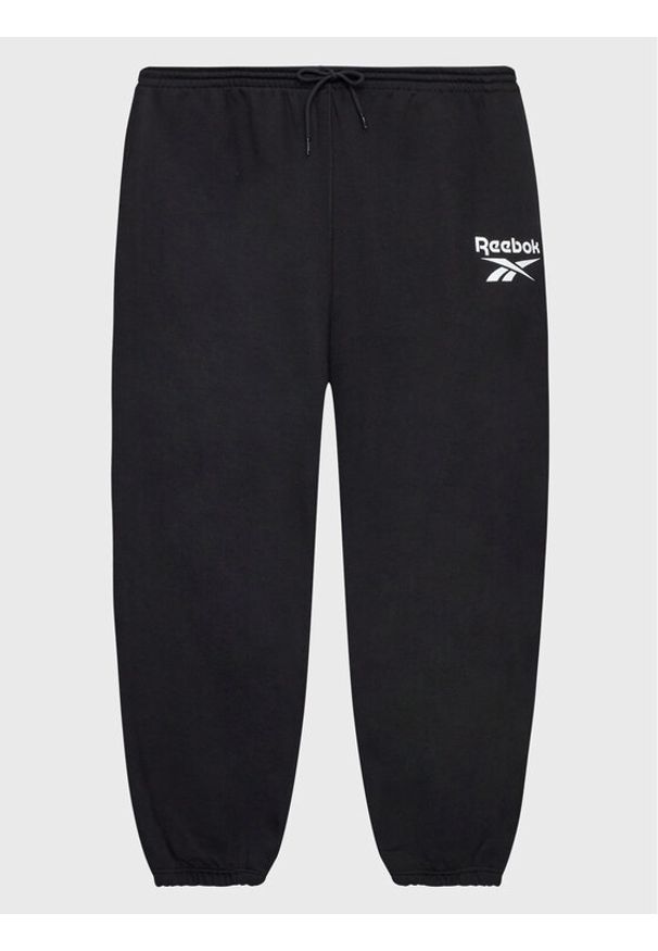 Reebok Spodnie dresowe Identity Logo HN4370 Czarny Regular Fit. Kolor: czarny. Materiał: bawełna