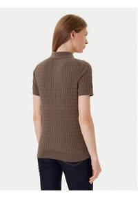 TOMMY HILFIGER - Tommy Hilfiger Sweter Fine WW0WW41474 Brązowy Regular Fit. Kolor: brązowy. Materiał: bawełna #3