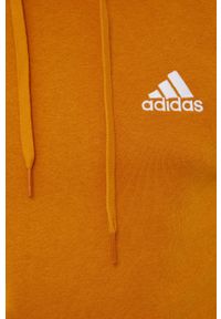 Adidas - adidas Bluza męska kolor pomarańczowy z kapturem gładka. Okazja: na co dzień. Typ kołnierza: kaptur. Kolor: pomarańczowy. Materiał: bawełna, materiał, dzianina. Wzór: aplikacja, gładki. Styl: casual #5