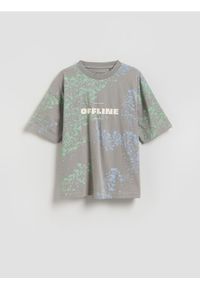 Reserved - Bawełniany t-shirt - jasnoszary. Kolor: szary. Materiał: bawełna #1