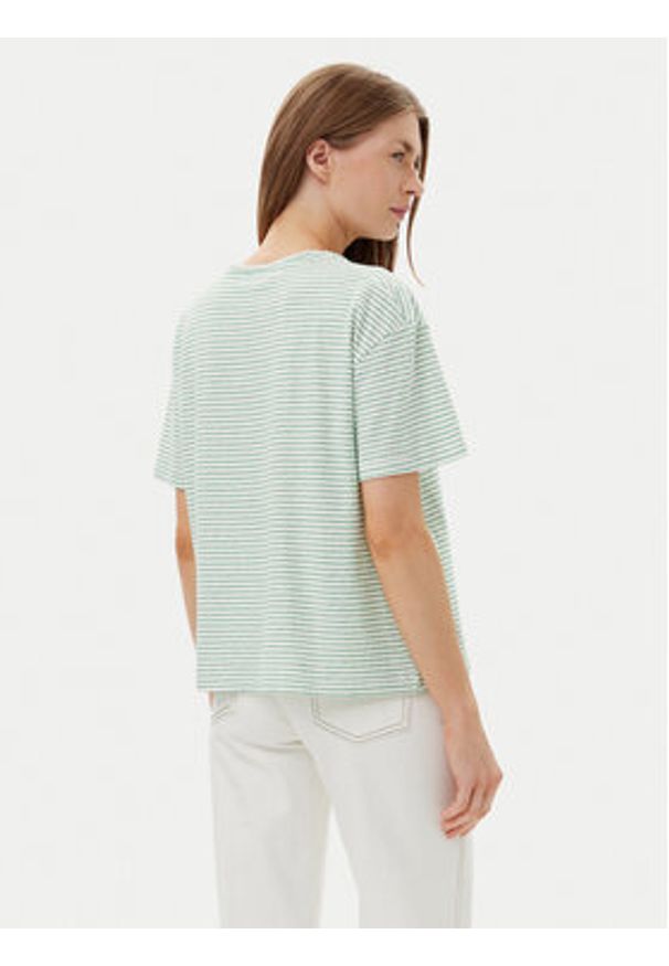 TOMMY HILFIGER - Tommy Hilfiger T-Shirt WW0WW44553 Zielony Regular Fit. Kolor: zielony. Materiał: bawełna, len