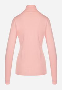 Born2be - Różowy Golf Sweter z Wiskozą i Kaszmirem Zailaya. Okazja: na co dzień. Typ kołnierza: golf. Kolor: różowy. Materiał: kaszmir, wiskoza. Styl: casual #4