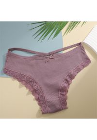 Intica - Figi z paseczkami i koronką na co dzień i okazje Vladena. Kolor: brązowy. Materiał: koronka. Wzór: koronka