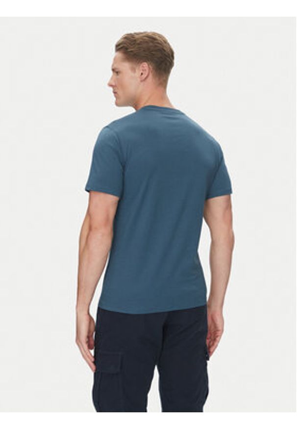 Barbour T-Shirt Devon MTS1391BU18 Granatowy Regular Fit. Kolor: niebieski. Materiał: bawełna