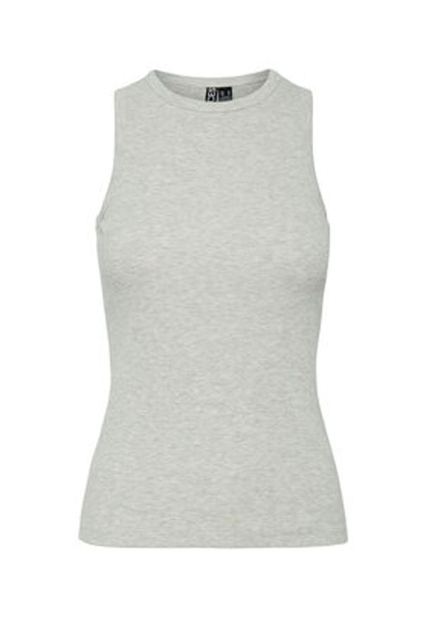 Pieces Top May 17154480 Szary Slim Fit. Kolor: szary. Materiał: bawełna