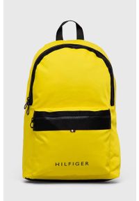 TOMMY HILFIGER - Tommy Hilfiger plecak męski kolor żółty duży gładki. Kolor: żółty. Materiał: poliester. Wzór: gładki