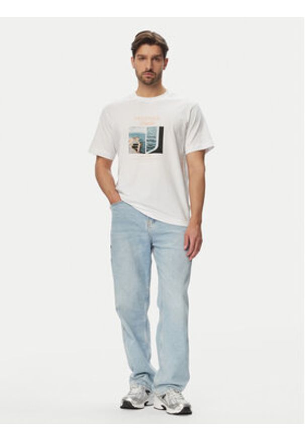 Jack & Jones T-Shirt Norrebro Photo 12291022 Biały Regular Fit. Kolor: biały. Materiał: bawełna