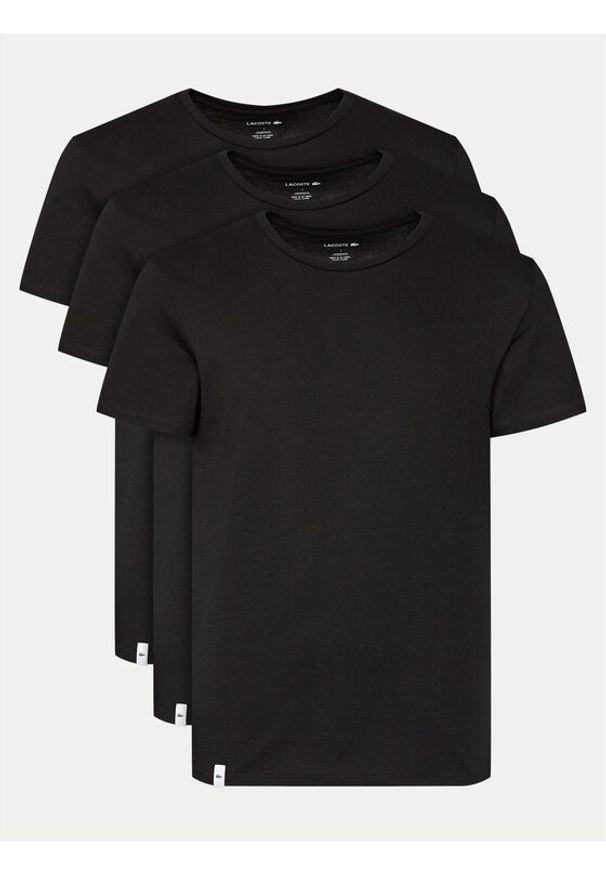 Lacoste Komplet 3 t-shirtów TH3451 Czarny Regular Fit. Kolor: czarny. Materiał: bawełna