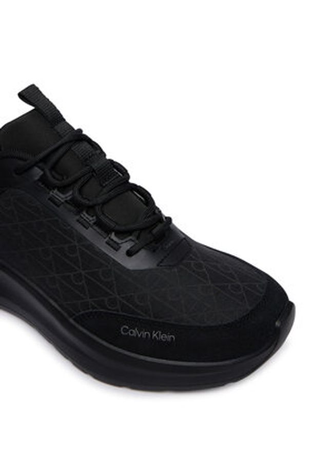 Calvin Klein Sneakersy Light Eva Runn Laceup Aop HW0HW03292 Czarny. Kolor: czarny. Materiał: materiał