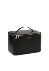 Kazar - Duża sztywna kosmetyczka z tłoczonej skóry. Kolor: czarny. Materiał: skóra #2