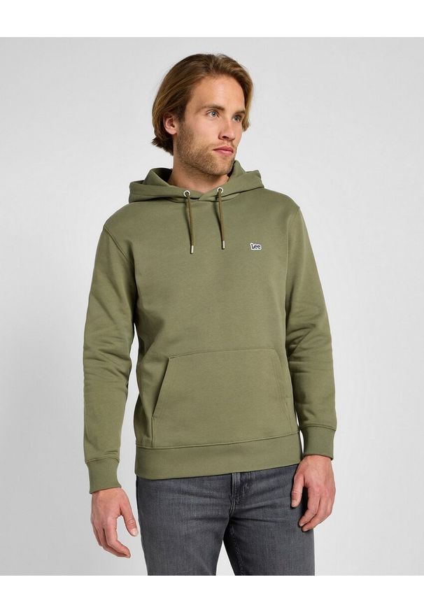 Lee - LEE MĘSKA BLUZA PLAIN HOODIE MERCANTILE GREEN 112355733 L80Y008526