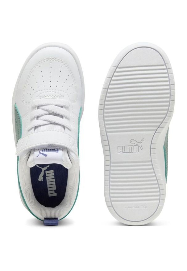 Adidasy Puma Rickie Ac Ps, Dzieci. Okazja: na uczelnię. Kolor: biały. Materiał: skóra ekologiczna, materiał. Sport: joga i pilates