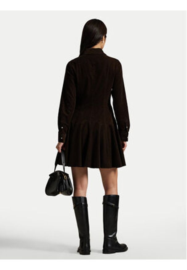 Polo Ralph Lauren Sukienka koszulowa 211972069002 Brązowy Regular Fit. Typ kołnierza: polo. Kolor: brązowy. Materiał: bawełna. Typ sukienki: koszulowe