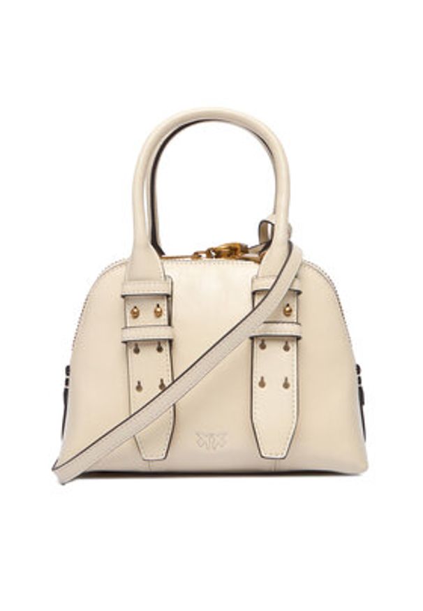 Pinko - PINKO Torebka Bowling Bag Zip Mini AI 25-26 PLTT 105333 A0QO Écru. Materiał: skórzane