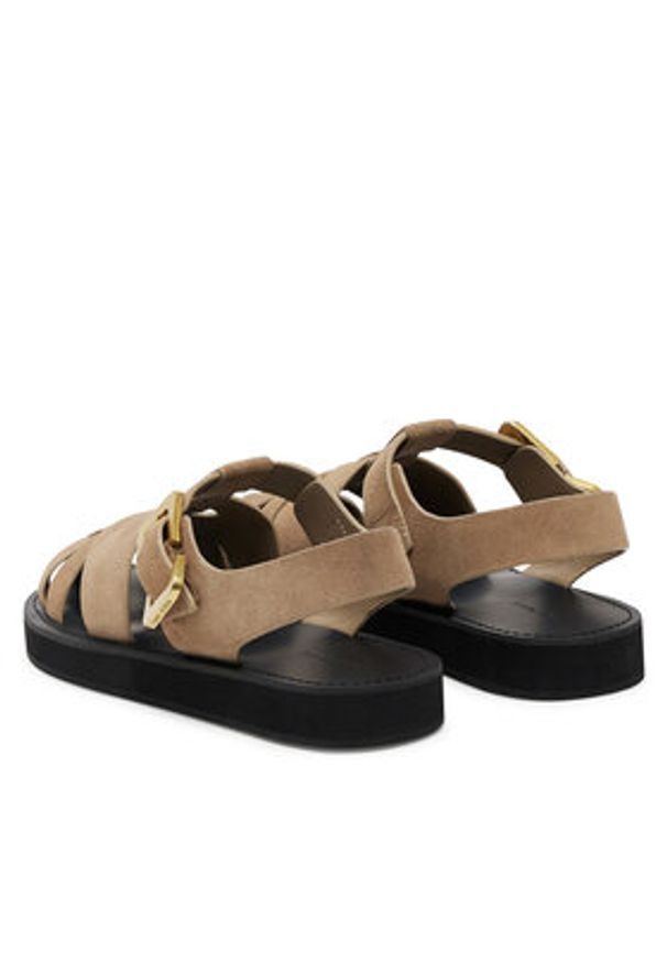 Gino Rossi Sandały LOCK-CS882-HM-01 Beżowy. Kolor: beżowy. Materiał: skóra, zamsz