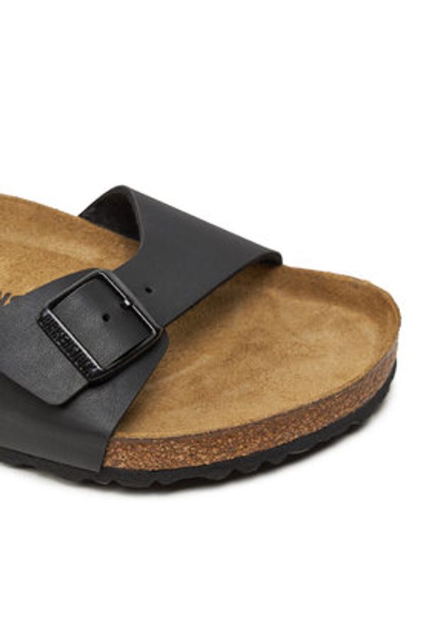 Birkenstock Klapki Madrid 0040791 Czarny. Kolor: czarny. Materiał: skóra
