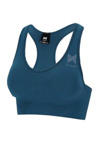 XTREME - Top sportowy damski. Kolor: niebieski. Materiał: elastan, poliester. Sport: fitness
