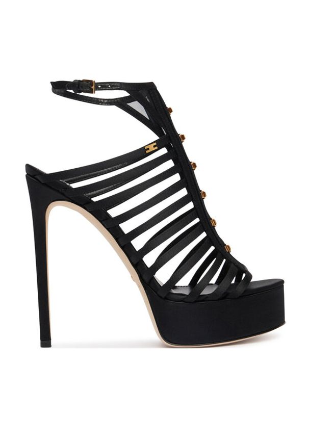 Elisabetta Franchi Sandały SA-92L-62E2-V790 Czarny. Kolor: czarny. Materiał: materiał