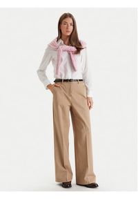 TOMMY HILFIGER - Tommy Hilfiger Spodnie materiałowe WW0WW49471 Beżowy Wide Leg. Kolor: beżowy. Materiał: bawełna #2