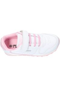 Buty sportowe White American Club ES66/22 białe różowe. Okazja: na co dzień. Kolor: wielokolorowy, różowy, biały. Materiał: kauczuk, skóra ekologiczna, materiał