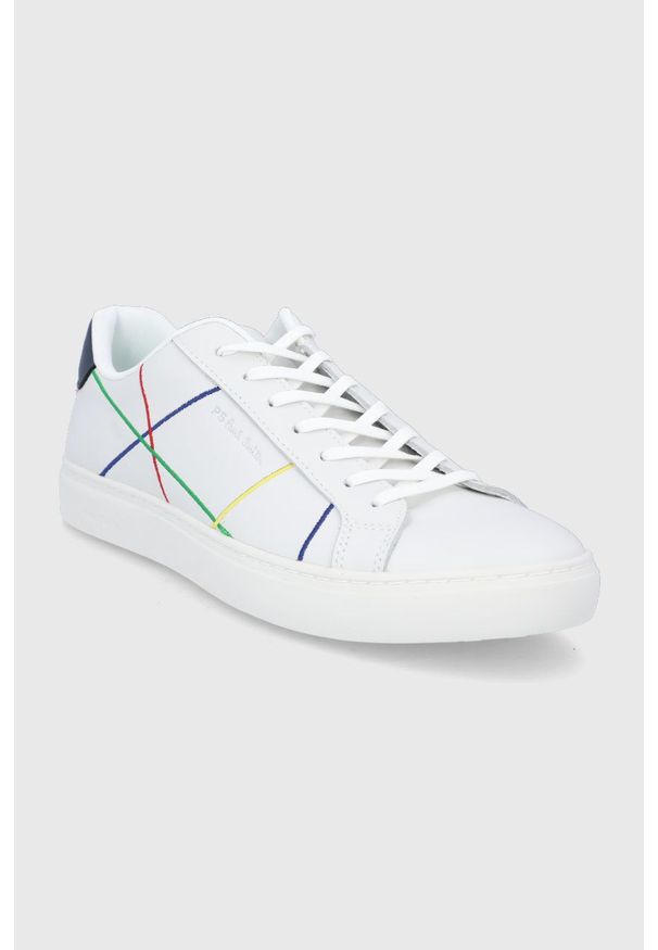 Paul Smith - Buty skórzane. Nosek buta: okrągły. Zapięcie: sznurówki. Kolor: biały. Materiał: skóra