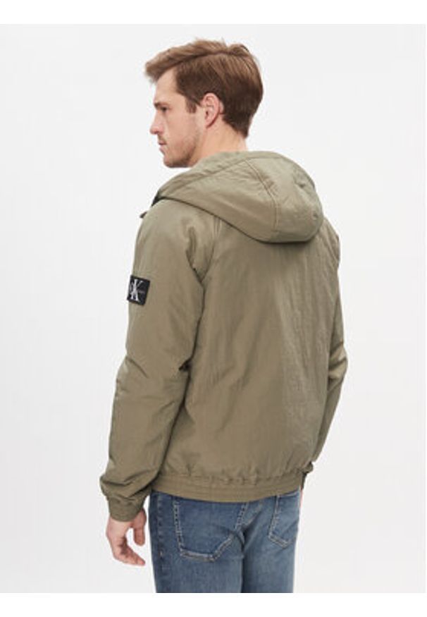 Calvin Klein Jeans Kurtka przejściowa Hooded Padded Harrington J30J324698 Zielony Regular Fit. Kolor: zielony. Materiał: syntetyk