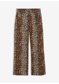 bonprix - Dżinsy wide leg z wysokim stanem. Stan: podwyższony. Kolor: beżowy. Styl: elegancki