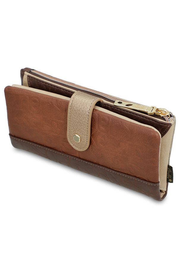 Brązowy Damski Portfel Anekke Muse. Kolor: brązowy