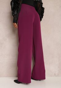 Renee - Fioletowe Spodnie Szerokie High Waist Dule. Stan: podwyższony. Kolor: fioletowy. Materiał: tkanina #5