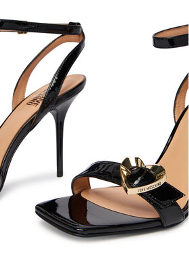 Love Moschino - LOVE MOSCHINO Sandały JA16089G1OIH0000 Czarny. Kolor: czarny. Materiał: skóra