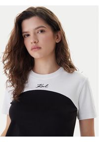 Karl Lagerfeld - KARL LAGERFELD T-Shirt B1W17008 Czarny Regular Fit. Typ kołnierza: dekolt w karo. Kolor: czarny. Materiał: bawełna #2