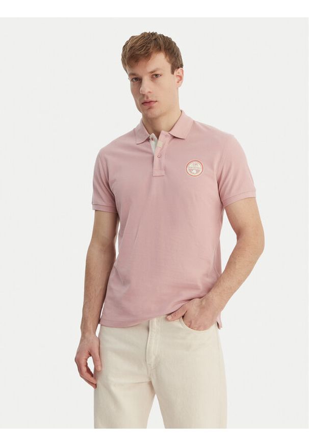 Napapijri Polo E-Clanis NP0A4ID3 Różowy Regular Fit. Typ kołnierza: polo. Kolor: różowy. Materiał: bawełna